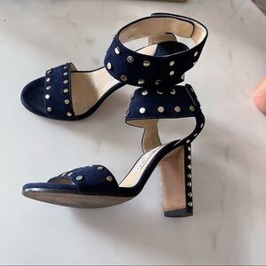 Jimmy Choo Womens Veto 65 Navy Suede silver Stud Accents  size‎ EU 37
